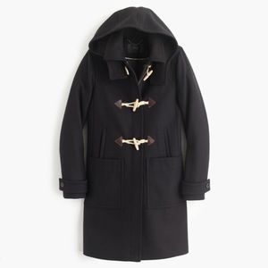 J.Crew Melton wool black toggle coat